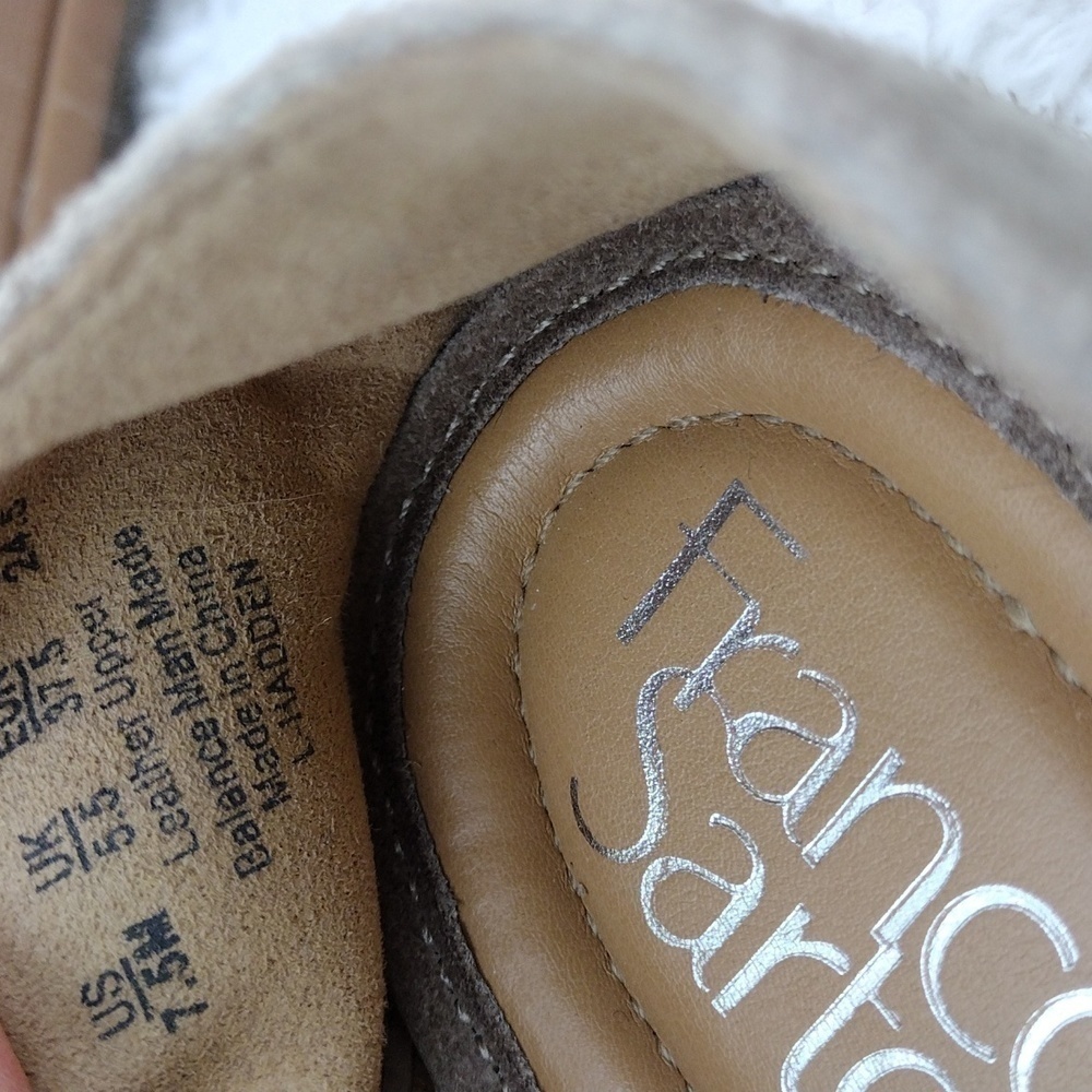 Franco Sarto Hadden Tan Suede Leather Almond Toe Low Heel Slip On Loafer Shoe - Picture 11 of 16